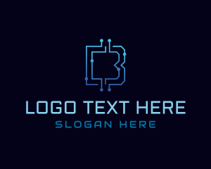 Internet - Letter B Electronic logo design