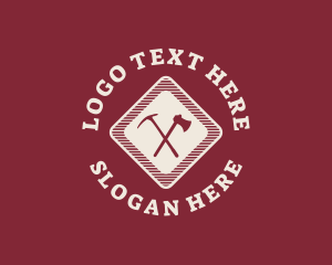 Logger - Pickaxe Axe Diamond logo design