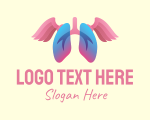 Body Organ - Pink Lung Wings logo design