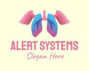 Pink Lung Wings logo design