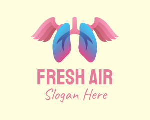 Pink Lung Wings logo design