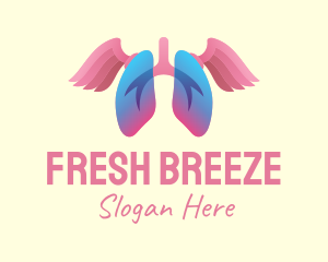 Pink Lung Wings logo design