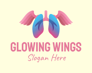 Pink Lung Wings logo design