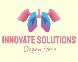 Respiratory System - Pink Lung Wings logo design