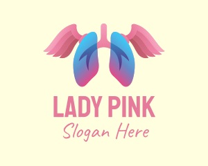 Pink Lung Wings logo design