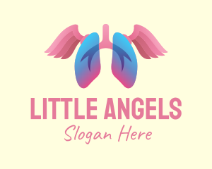 Pink Lung Wings logo design