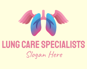 Pink Lung Wings logo design