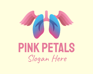 Pink Lung Wings logo design