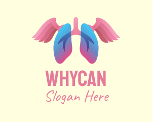 Body Organ - Pink Lung Wings logo design