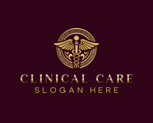 Luxury Caduceus Clinic logo design