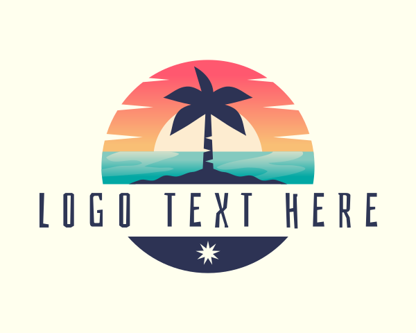 Island - Tropical Ocean Vacation logo design