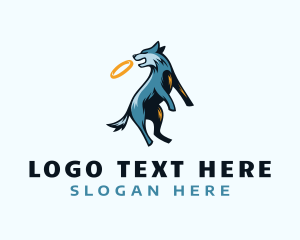 Playing - Dog Hoop Fetch logo design