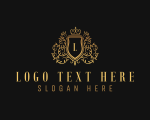 Lettermark - Golden Vine Royalty Shield logo design