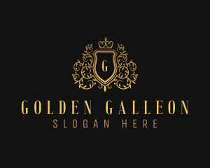 Golden Vine Royalty Shield  logo design