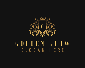 Golden Vine Royalty Shield  logo design