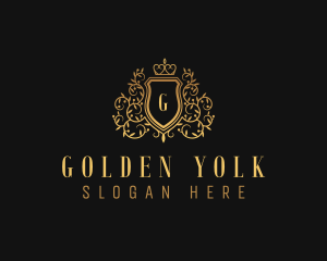 Golden Vine Royalty Shield  logo design