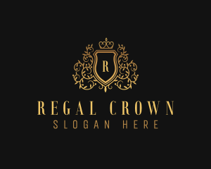 Golden Vine Royalty Shield  logo design