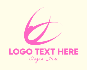 Ballet Studio - Pink Yoga Fitness Instructor logo design