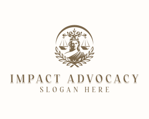 Advocacy - Justice Crown Wreath logo design