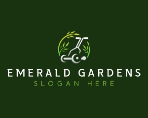 Plant Lawn Mower logo design