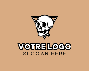 Hipster Skull Cigarette Logo