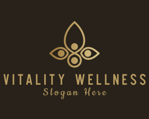 Gold Wellness Yoga logo design