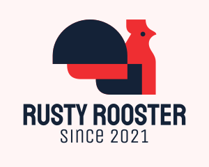 Geometric Rooster Farm logo design