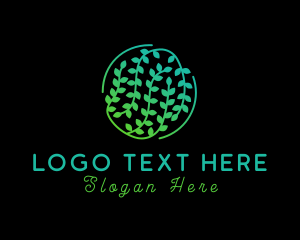 Vegan - Gradient Natural Vine logo design