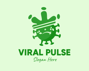 Virus - Green Virus Cartoon logo design