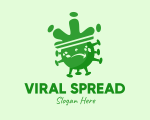 Infection - Green Virus Cartoon logo design