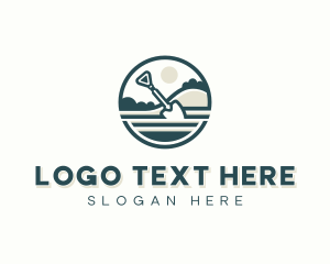 Lawn Care - Shovel Yard Digging logo design