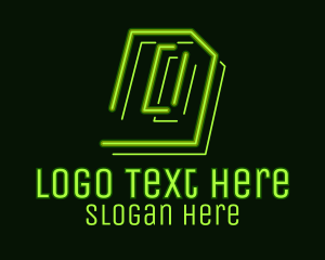 Light - Neon Retro Gaming Number 0 logo design