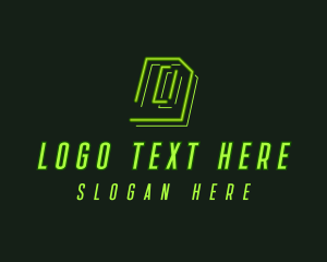 Youtube Vlogger - Neon Retro Gaming Number 0 logo design