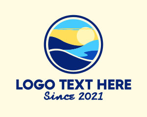 Hill - Island Hill  Beach logo design