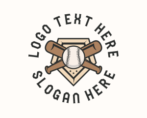 League - Baseball Bat & Ball logo design
