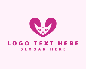 Veterinary - Cat Veterinary Heart logo design