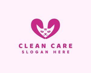 Cat Veterinary Heart logo design