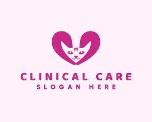 Cat Veterinary Heart logo design