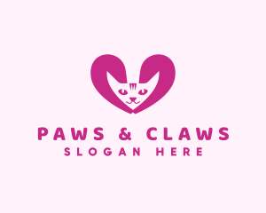 Veterinary - Cat Veterinary Heart logo design