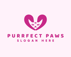 Cat Veterinary Heart logo design