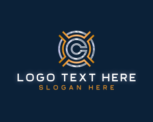 Golden - Digital Crypto Token logo design