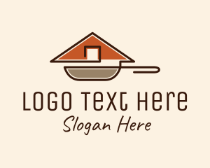 Attic - House Roof Frying Pan logo design