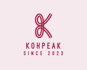 Pink Ribbon Letter K logo design