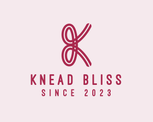 Pink Ribbon Letter K logo design