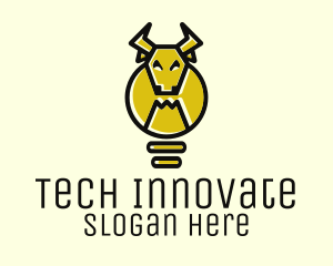 Innovate - Bull Light Bulb logo design