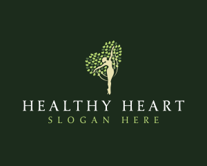 Woman Tree Heart logo design