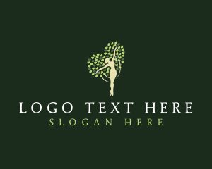 Vegan - Woman Tree Heart logo design