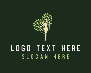 Landscaping - Woman Tree Heart logo design