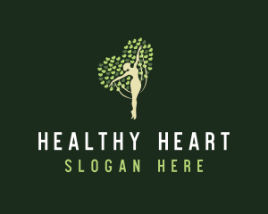 Woman Tree Heart logo design