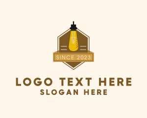 Lighting - House Bulb Badge logo design